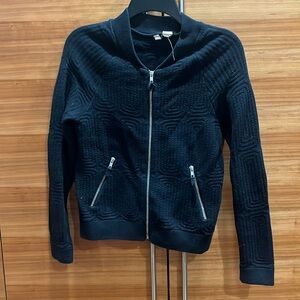 Anthropologie Moth xs black textured zip up